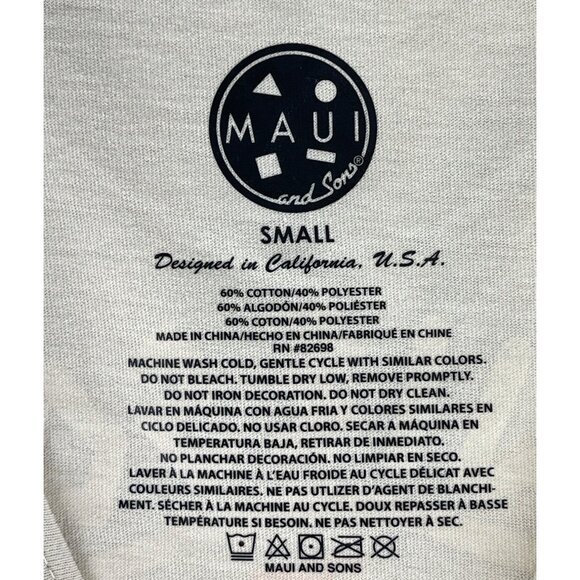 Maui & Sons Mens Original Surf Co. Beige Graphic Tank Top Size Small - Picture 8 of 10